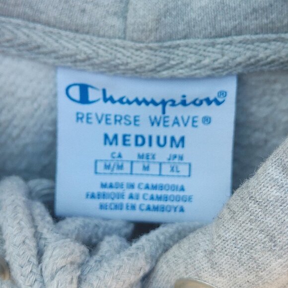 CHAMPION Reverse Weave Spell Out Patch Hoodie Women's Medium - Picture 5 of 8